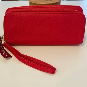 Merona Target Red Organizer Wristlet Strap Wallet NWT NEW